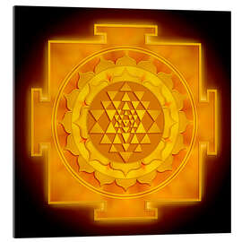 Acrylic print Golden Sri Yantra II