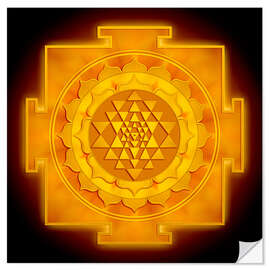 Självhäftande poster Golden Sri Yantra II