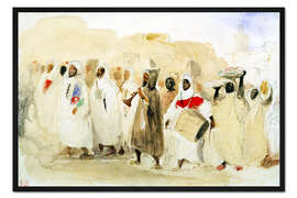 Gerahmter Kunstdruck Prozession Musiker in Tanger