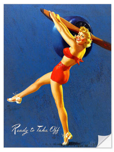 Sticker mural Pin Up - Ready to Take Off