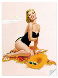 Sticker mural Pin-up en maillot de bain