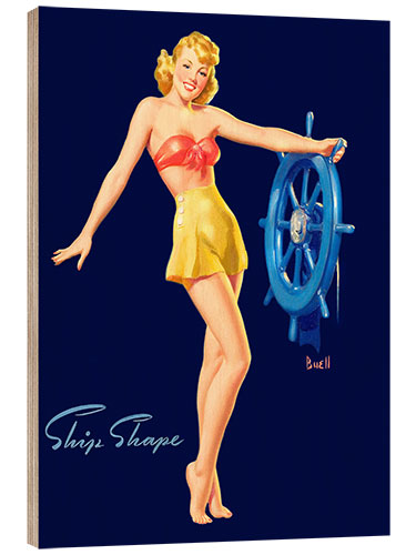 Wood print Pin Up - Ship Shape