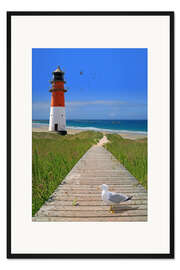 Gerahmter Kunstdruck Der Weg zum Leuchtturm am Meer