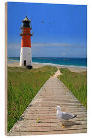 Obraz na drewnie  The road to the lighthouse by the sea - Monika Jüngling