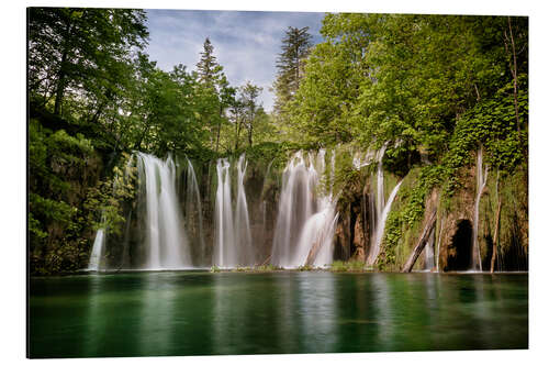 Alubild Paradiesischer Wasserfall in Plitvice