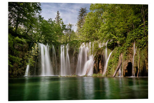 Foam board print Paradise Waterfall in Plitvice