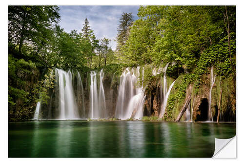 Selvklebende plakat Paradise Waterfall in Plitvice