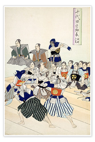 Poster Krigsherre tittar på samurai svärdstriderna