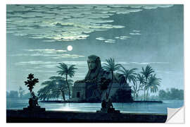 Sisustustarra Garden scene with the Sphinx in the moonlight