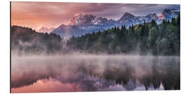 Cuadro de aluminio Sunrise before Alps Panorama Karwendel