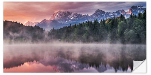 Wall sticker Sunrise before Alps Panorama Karwendel