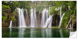 Vinilo para la pared Paradise like waterfall in plitvice