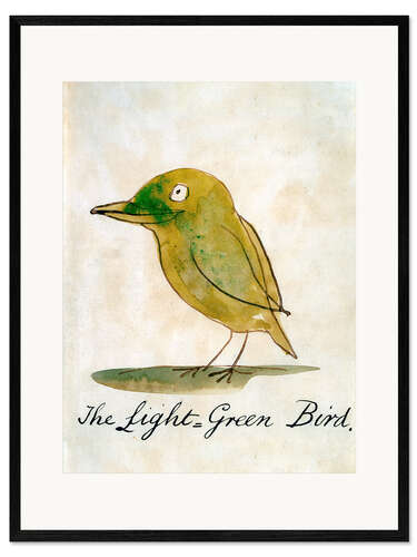 Framed art print The bright green bird