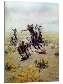 Magnettafel Cowboy fängt einen Stier