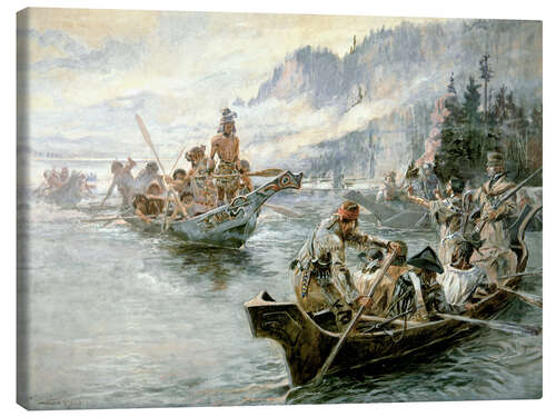 Canvas print Lewis & Clark on the lower Columbia River, 1905