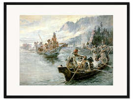 Gerahmter Kunstdruck Lewis &amp; Clark auf dem unteren Columbia River, 1905