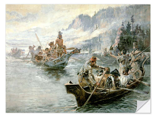 Naklejka na ścianę Lewis & Clark on the lower Columbia River, 1905