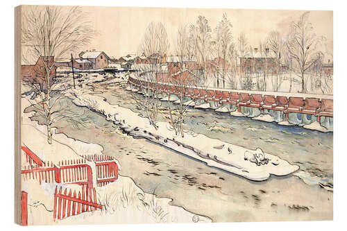 Wood print The Timber Chute, Winter Scene