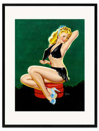 Impression artistique encadrée Pin-up blonde