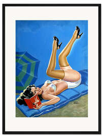 Gerahmter Kunstdruck Fröhliches Mädchen