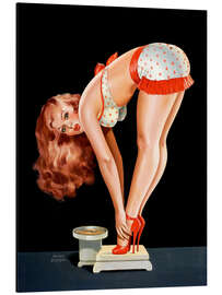 Magnettafel Pin Up auf Waage