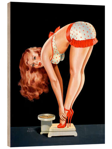 Hout print Pin Up on Scale