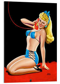 Gallery Print Pin Up im blauen Bikini