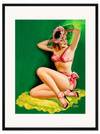 Gerahmter Kunstdruck Pin Up mit Hut