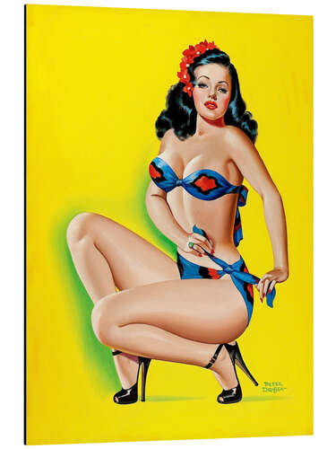 Tableau en aluminium Pin Up in a Bikini