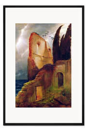 Gerahmter Kunstdruck Ruine am Meer