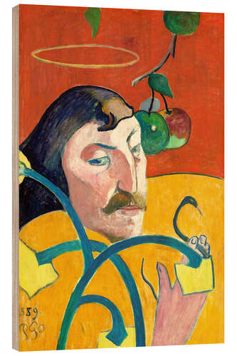 Obraz na drewnie Self-Portrait with Halo and Snake