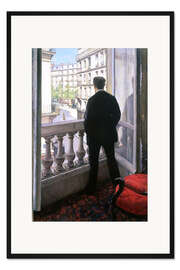 Gerahmter Kunstdruck Junger Mann am Fenster