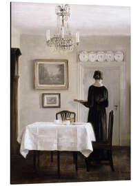 Magnettafel Interieur mit Frau und Tablett