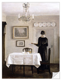 Wall sticker Interior with Lady Carrying Tray