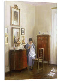 Magnettafel Interieur mit nähender Frau