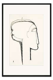 Gerahmter Kunstdruck Kopf im Profil