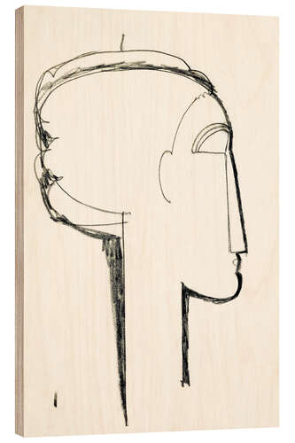 Wood print Head in Profile