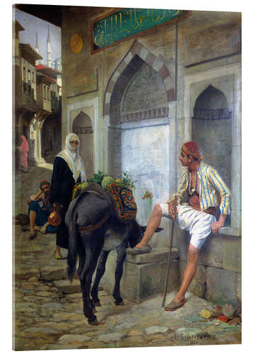 Tableau en verre acrylique Une rue à Istanbul, 1883