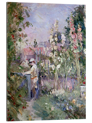 Gallery print Young Boy in the Hollyhocks