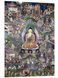 Print på skumplade Thangka of the Buddha