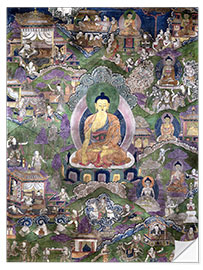 Selvklebende plakat Thangka of the Buddha