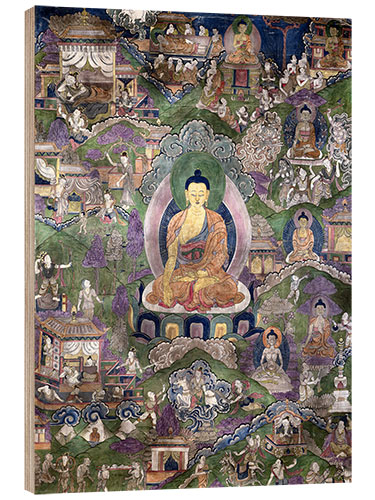 Holzbild Thangka des Buddha