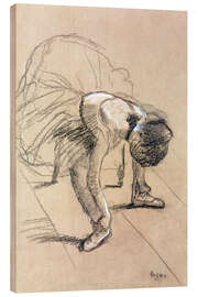 Wood print Seated Dancer Adjusting her Shoes