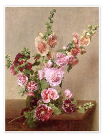 Tableau  Roses trémières - Henri Fantin-Latour
