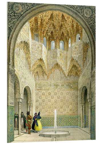 Foam board print The Hall of the Abencerrages, the Alhambra, Granada, 1853