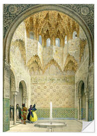 Selvklæbende plakat The Hall of the Abencerrages, the Alhambra, Granada, 1853