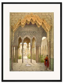 Gerahmter Kunstdruck Das Gericht der Löwen, die Alhambra in Granada, 1853