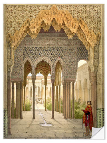 Wandsticker Das Gericht der Löwen, die Alhambra in Granada, 1853