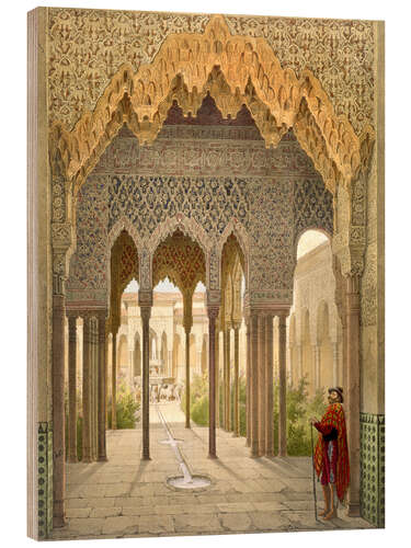 Wood print The Court of the Lions, the Alhambra, Granada, 1853