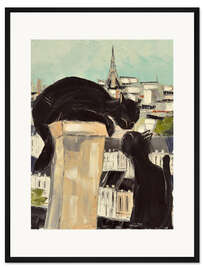 Gerahmter Kunstdruck Katzenkuss